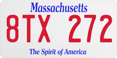 MA license plate 8TX272