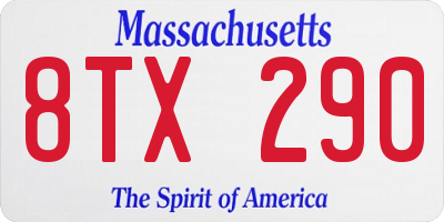 MA license plate 8TX290