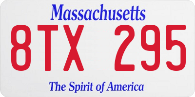 MA license plate 8TX295
