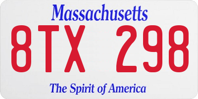 MA license plate 8TX298