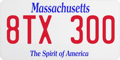 MA license plate 8TX300