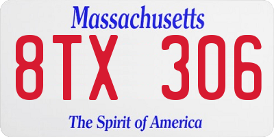 MA license plate 8TX306