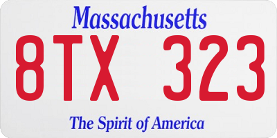 MA license plate 8TX323