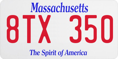 MA license plate 8TX350