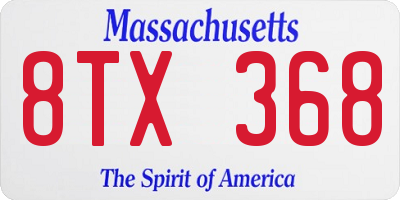 MA license plate 8TX368
