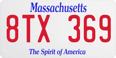 MA license plate 8TX369