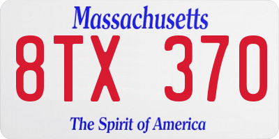 MA license plate 8TX370