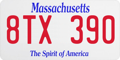 MA license plate 8TX390