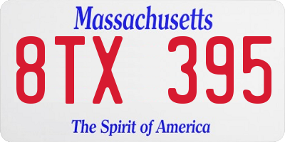MA license plate 8TX395