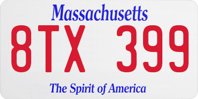 MA license plate 8TX399