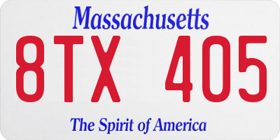 MA license plate 8TX405