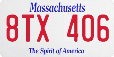 MA license plate 8TX406