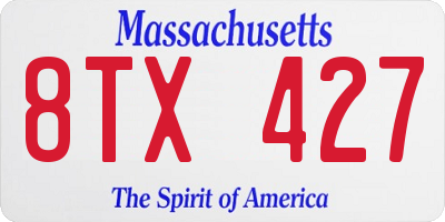 MA license plate 8TX427