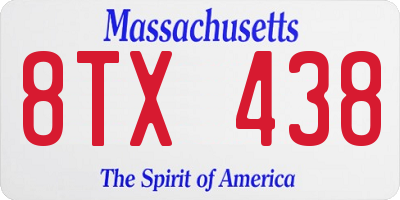MA license plate 8TX438