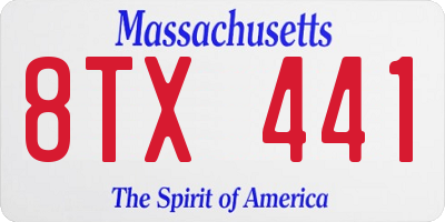 MA license plate 8TX441