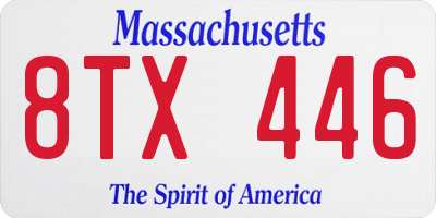 MA license plate 8TX446