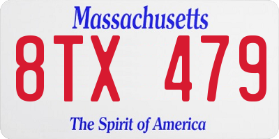 MA license plate 8TX479