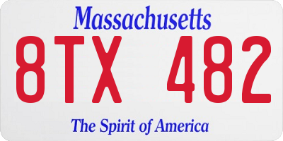 MA license plate 8TX482
