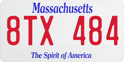 MA license plate 8TX484