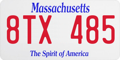 MA license plate 8TX485