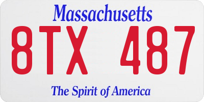 MA license plate 8TX487