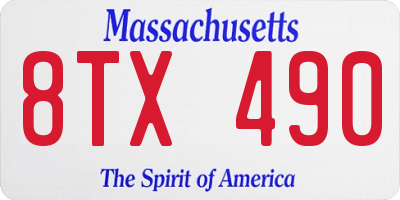 MA license plate 8TX490