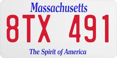MA license plate 8TX491