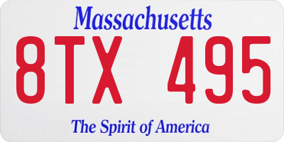MA license plate 8TX495