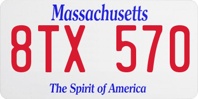 MA license plate 8TX570