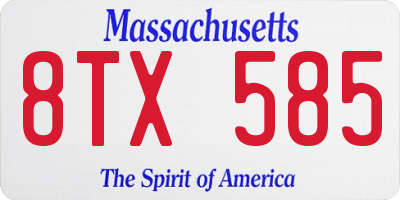 MA license plate 8TX585