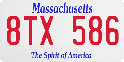 MA license plate 8TX586