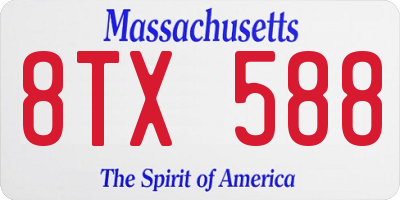 MA license plate 8TX588