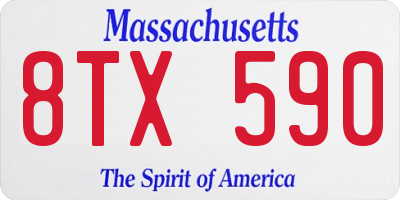 MA license plate 8TX590