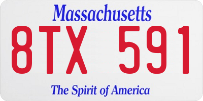 MA license plate 8TX591