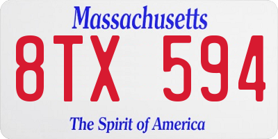 MA license plate 8TX594