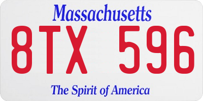 MA license plate 8TX596