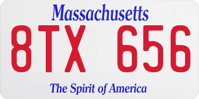 MA license plate 8TX656