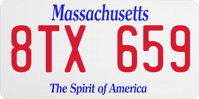 MA license plate 8TX659