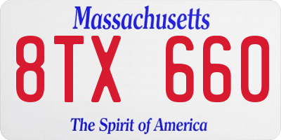MA license plate 8TX660
