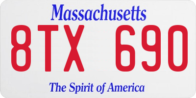 MA license plate 8TX690