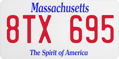 MA license plate 8TX695