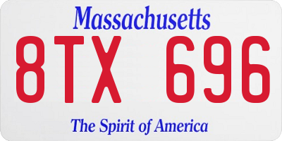 MA license plate 8TX696