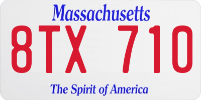 MA license plate 8TX710