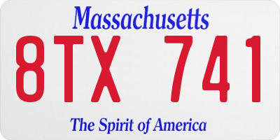 MA license plate 8TX741
