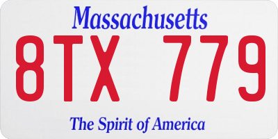 MA license plate 8TX779