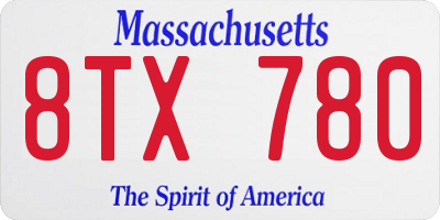 MA license plate 8TX780