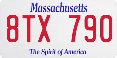 MA license plate 8TX790