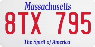 MA license plate 8TX795