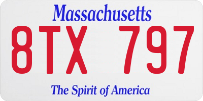 MA license plate 8TX797