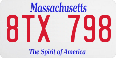 MA license plate 8TX798